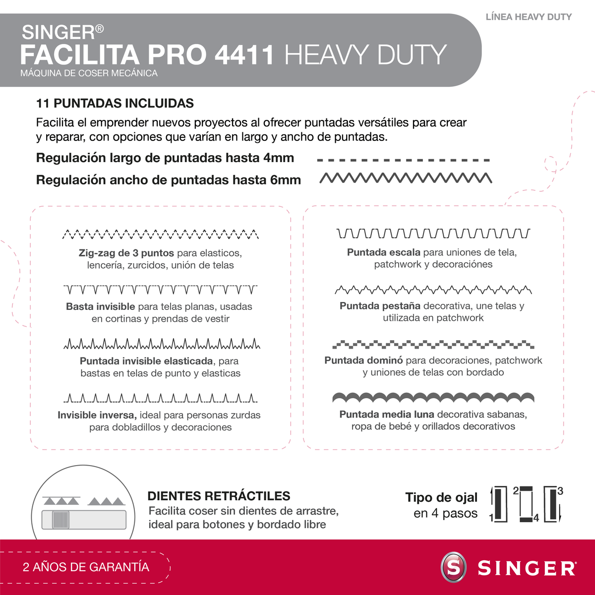 Máquina de coser Singer Facilita Pro 4411
