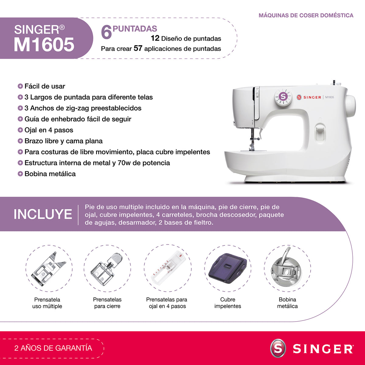 Máquina de Coser Singer M1605