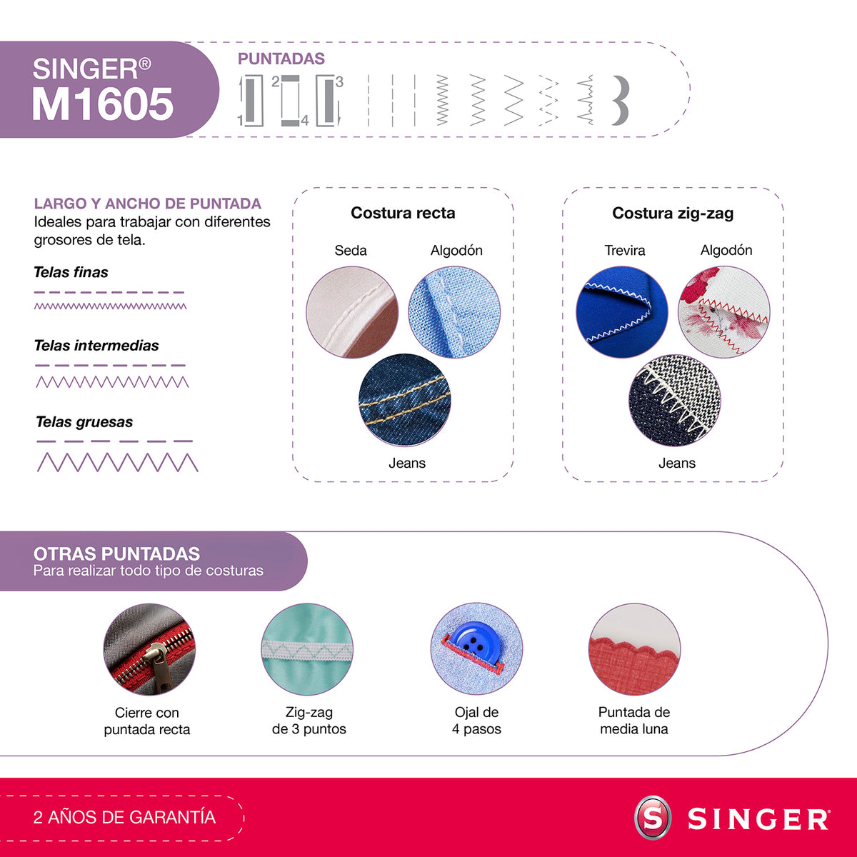 Máquina de Coser Singer M1605