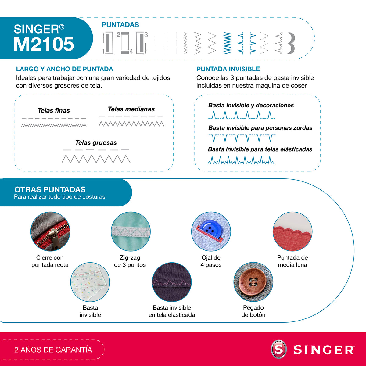 Máquina de Coser Singer M2105