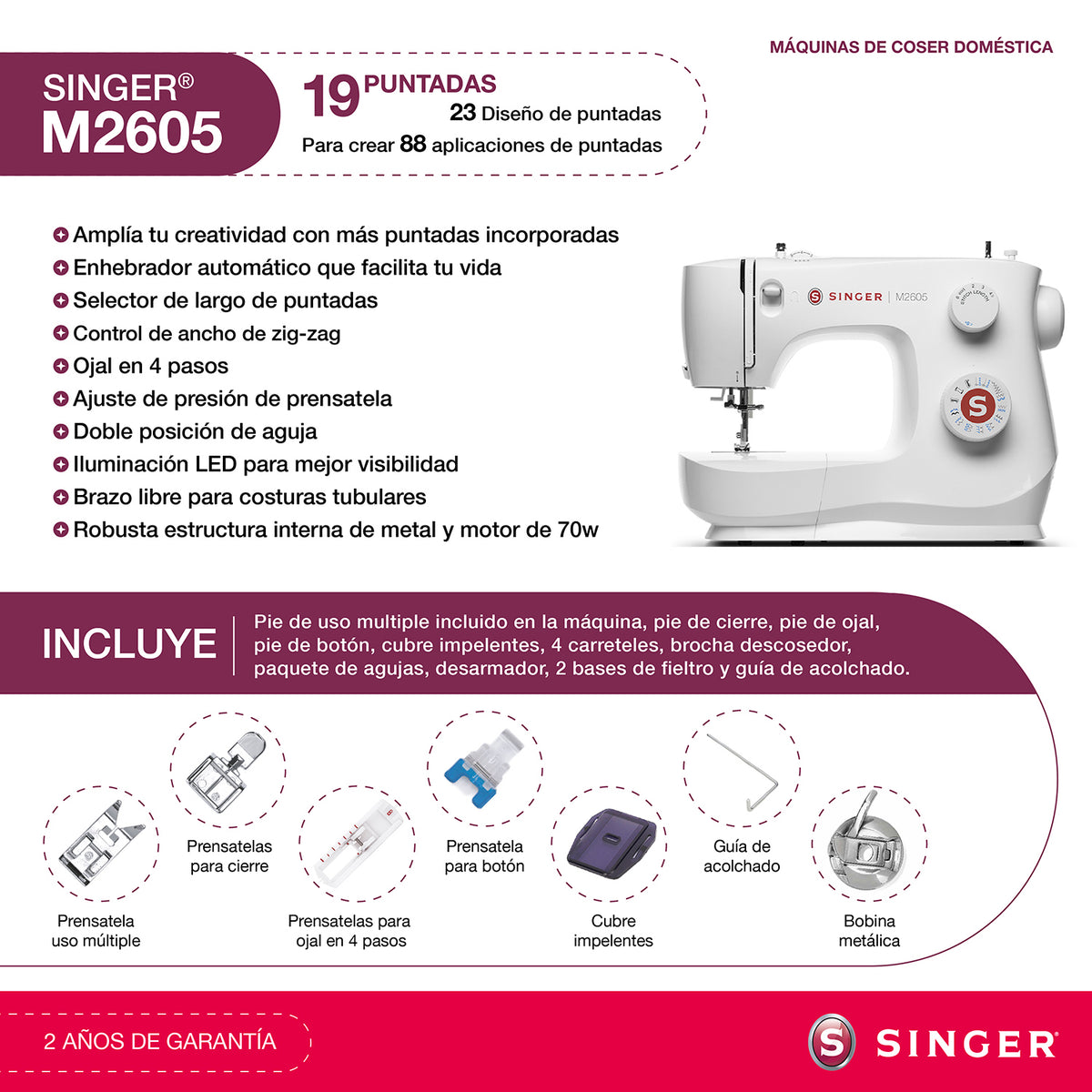 Máquina de Coser Singer M2605