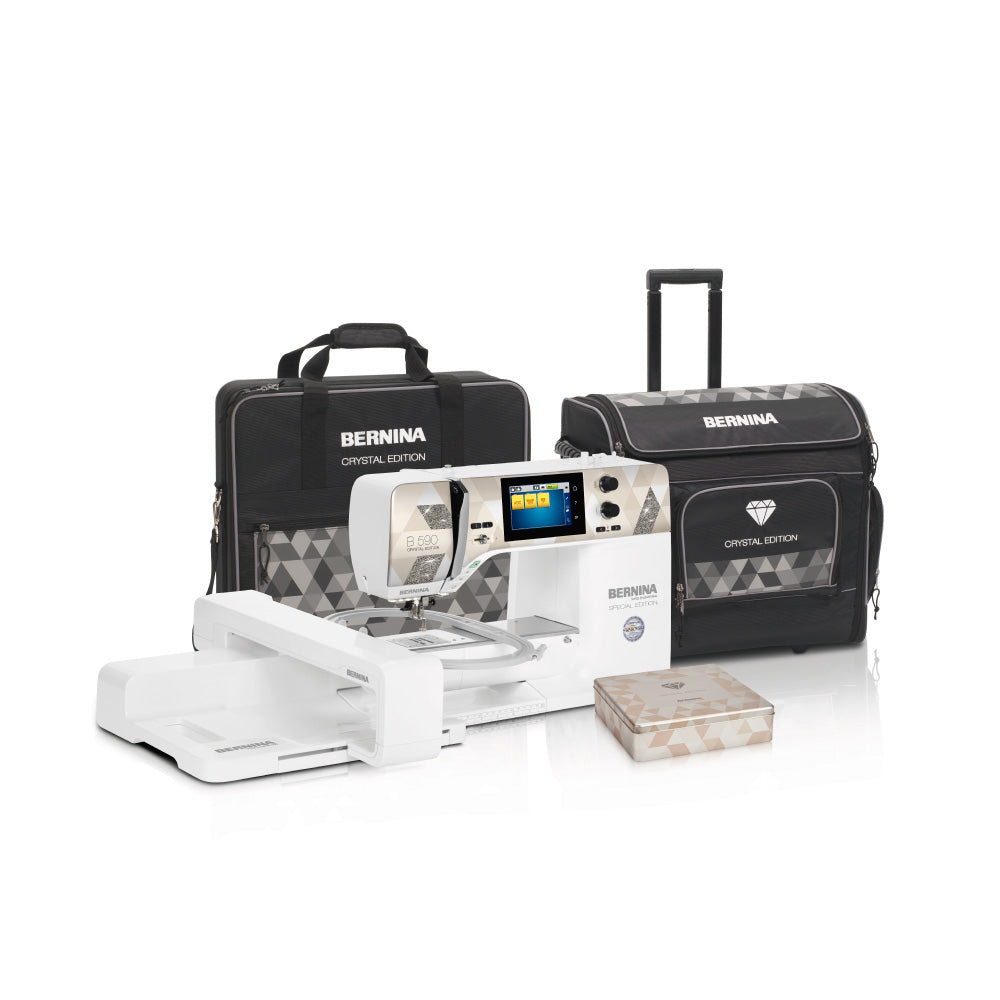 Bordadora y Máquina de Coser BERNINA 590 Crystal Edition + Módulo de Bordado +2  Bolso + Set Inspiration
